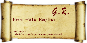 Groszfeld Regina névjegykártya